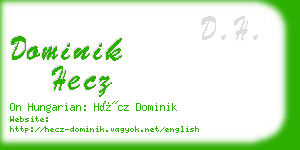 dominik hecz business card